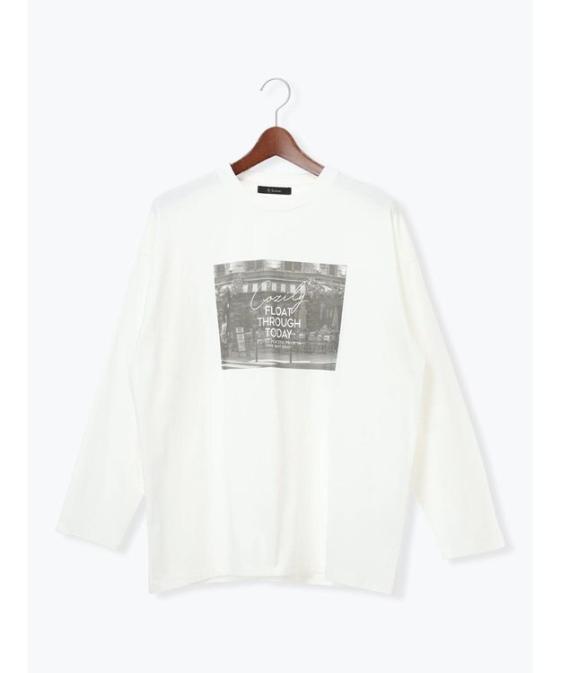 Te chichi フォトプリントロングスリーブTシャツ ブラック