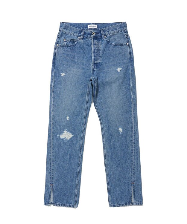 woadblue 【157】Slit Straight デニムパンツ VINTAGE BLUE