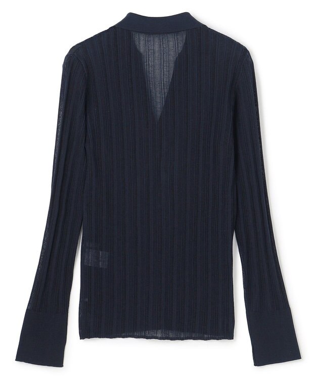 BEIGE， GOVERNOR / シアーリブ スキッパーニット Navy