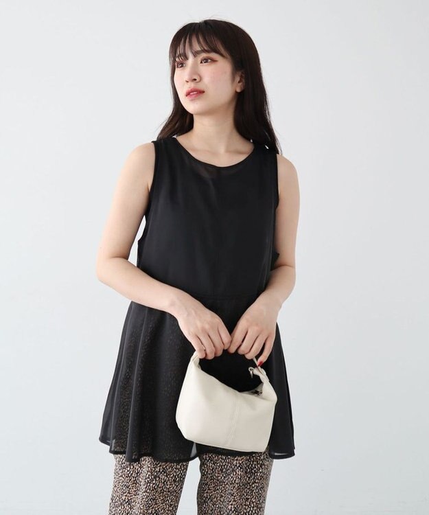 Green Parks ・ＥＬＥＮＣＡＲＥ　ＤＵＥオーガンジーノースリチュニック Black