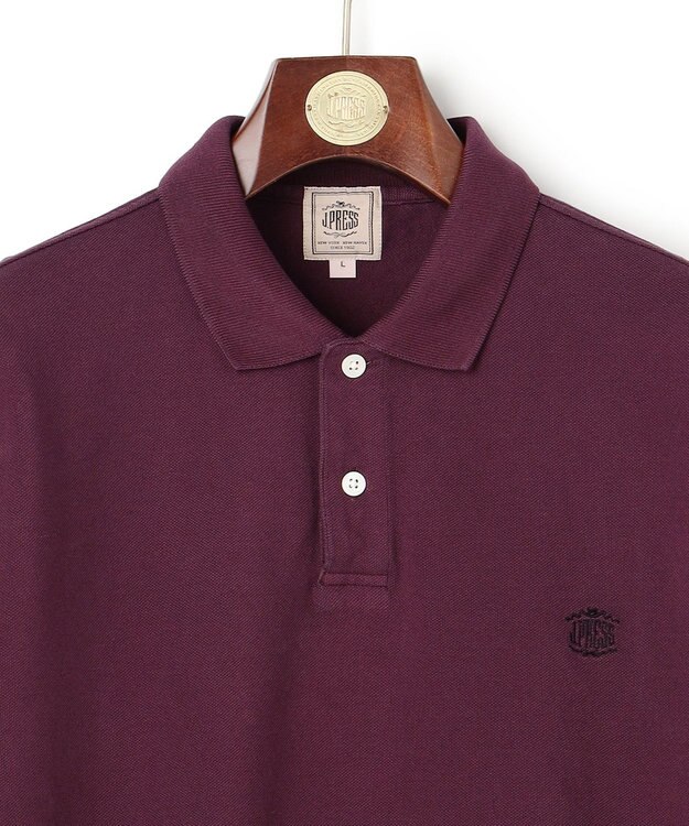 J.PRESS MEN コットンカノコオーバーダイ ポロシャツ パープル系