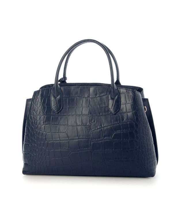 UNBILLION ペルケ perche / WEB直営限定・牛革ユーティリティA4・2wayトートバッグ クロコネイビー