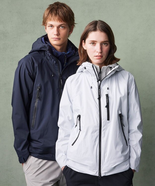 JOSEPH ABBOUD MOUNTAIN 【軽さ/ストレッチ】 CORDURA COTTON アウトドアニットパーカー ライトグレー系