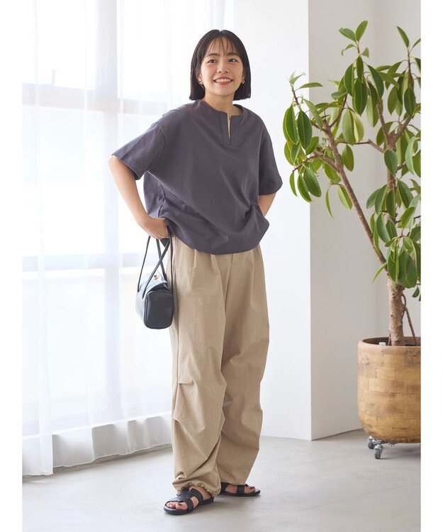 AMERICAN HOLIC カフタン５分袖カットプルオーバー Charcoal Gray