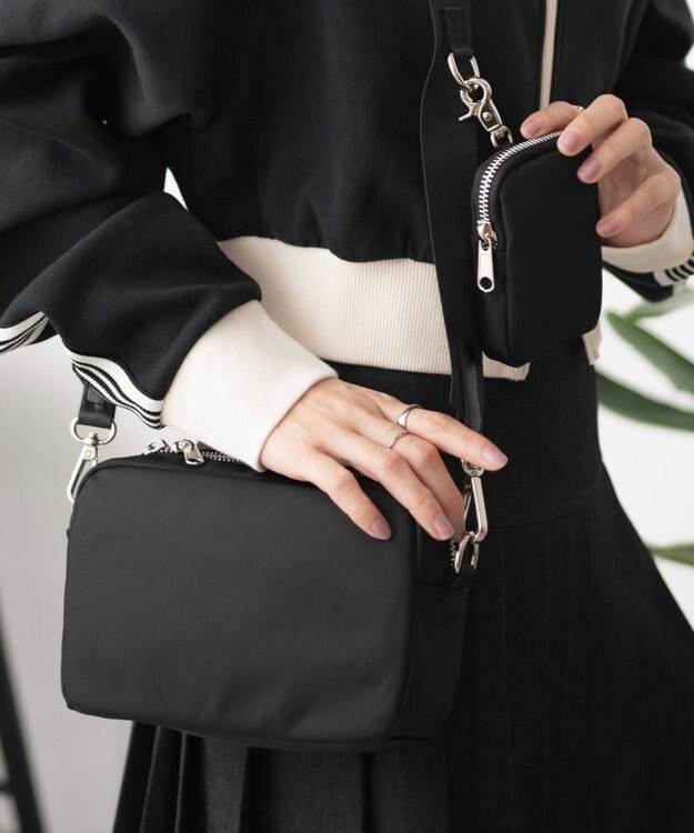 WEGO ポーチ付きスクエアショルダー ブラックその他