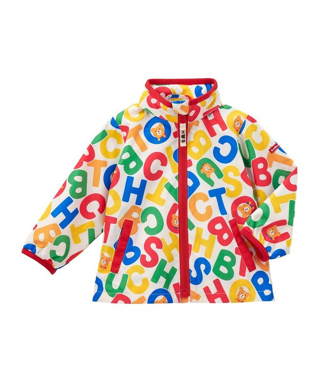MIKI HOUSE HOT BISCUITS 【80-120cm】 ロゴ総柄 ウインドブレーカー マルチカラー