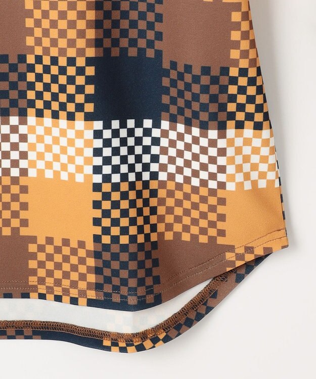 23区GOLF 【WOMEN】【吸水速乾・UVケア】 チェック柄プリント 長袖シャツ イエロー系3