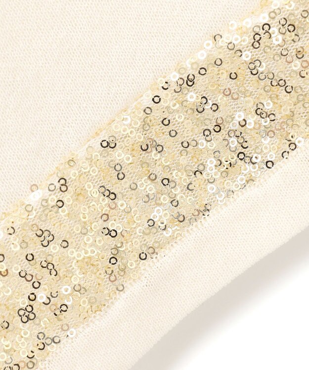 23区 【洗える】スパンコールシアー ニットT アイボリー系