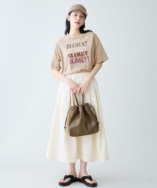 ANY ピグメントアソートロゴＴシャツ ベージュ