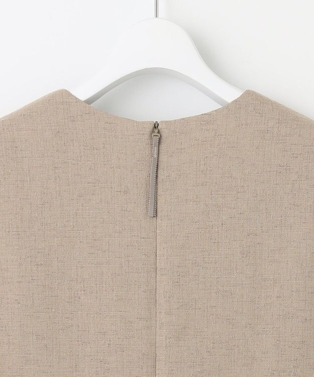 自由区 【XSサイズ～/洗える】ライトブッチャーVネック ジャンパースカート ベージュ系