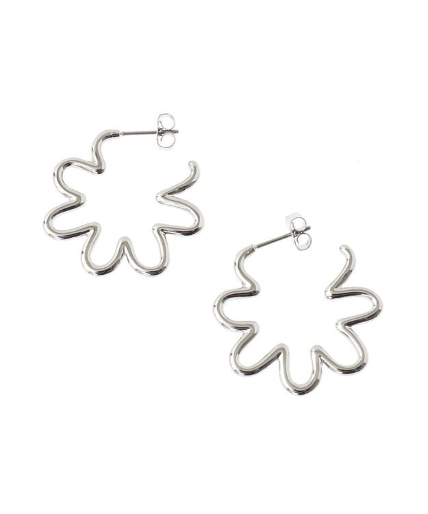 Green Parks ・ＨＡＬＦ　ＴＩＭＥ　フラワーフープピアス Silver