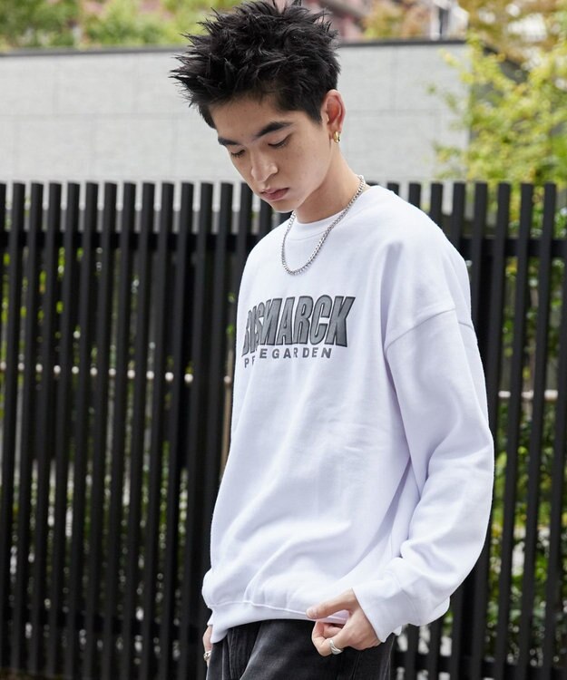 WEGO 【２点SET】アクセ付きグラフィックプルオーバー ホワイト