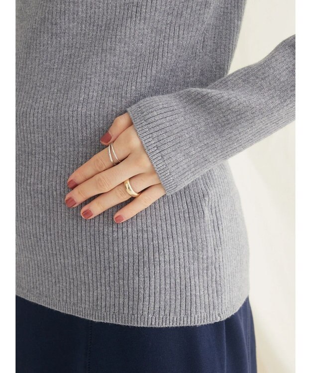 CRAFT STANDARD BOUTIQUE リブタートルネックニットプルオーバー Gray Mixture