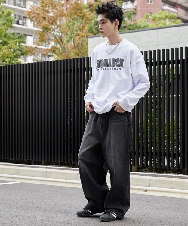 WEGO 【２点SET】アクセ付きグラフィックプルオーバー ホワイト