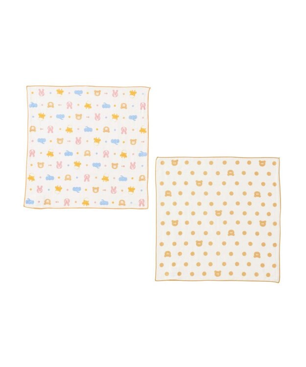 MIKI HOUSE HOT BISCUITS ガーゼハンカチ2枚組セット アイボリー