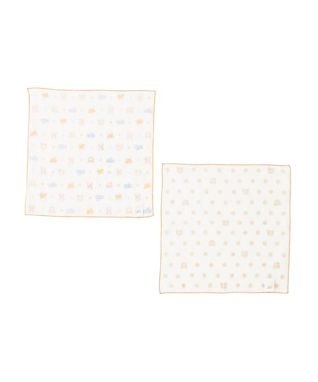 MIKI HOUSE HOT BISCUITS ガーゼハンカチ2枚組セット アイボリー