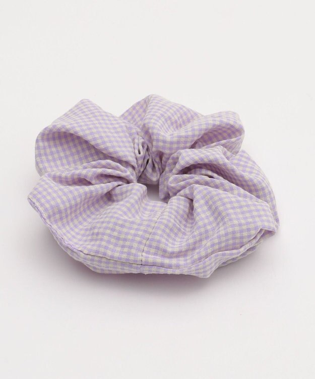 WEGO Lギンガムチェックシュシュ ライトパープル