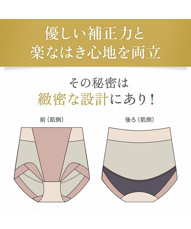 BRADELIS New York 【BRADELIS NewYork peace】シルク混素肌しっとりDailyショーツ26 ブラデリス 補正下着 深め グレージュ