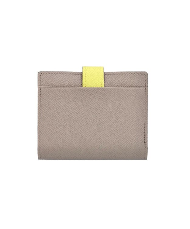 Atelier nuu 日本製 本革 バイカラーnoble 二つ折れウォレット グレージュ×イエロー
