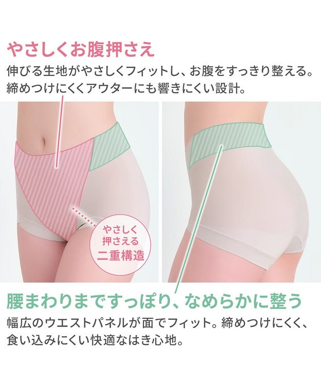 BRADELIS New York 【BRADELIS NewYork peace】シルク混素肌しっとりDailyショーツ26 ブラデリス 補正下着 深め グレージュ