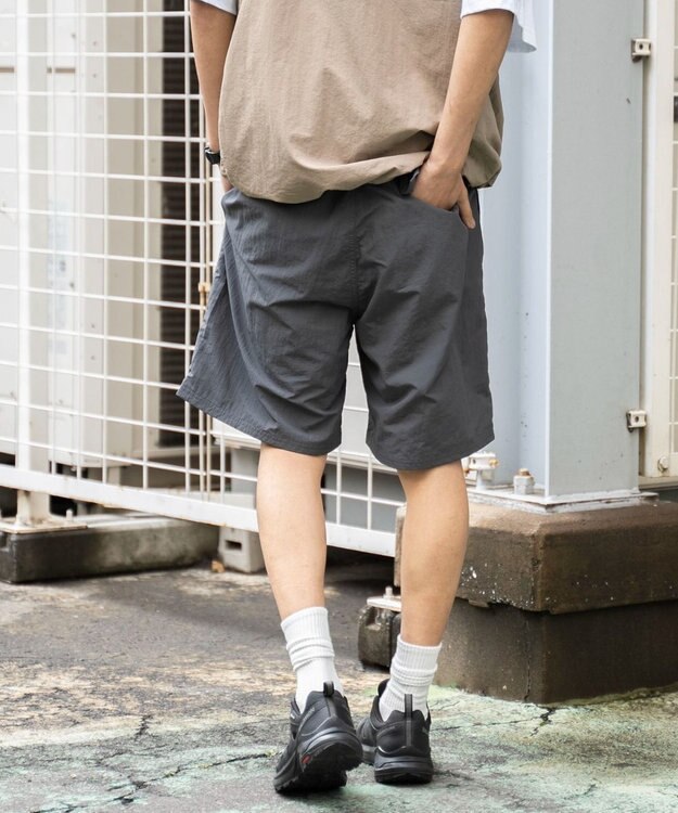 WEGO 【速乾/ウエストゴム/SMLサイズ】ナイロンイージーショーツ ダークグレー