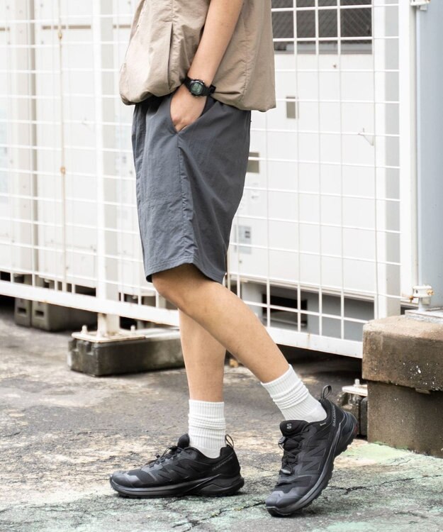 WEGO 【速乾/ウエストゴム/SMLサイズ】ナイロンイージーショーツ ダークグレー