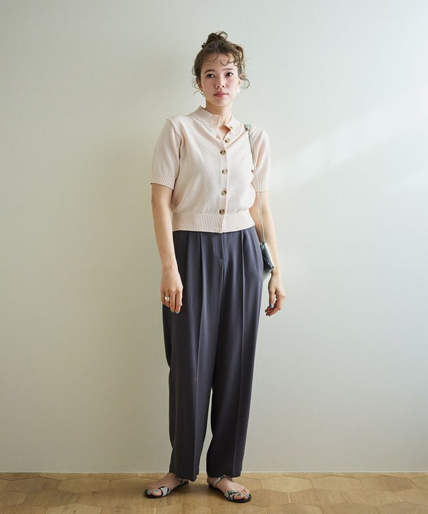 #Newans 〈花乃まりあさんコラボ〉コットンコードカーディガン ピンク