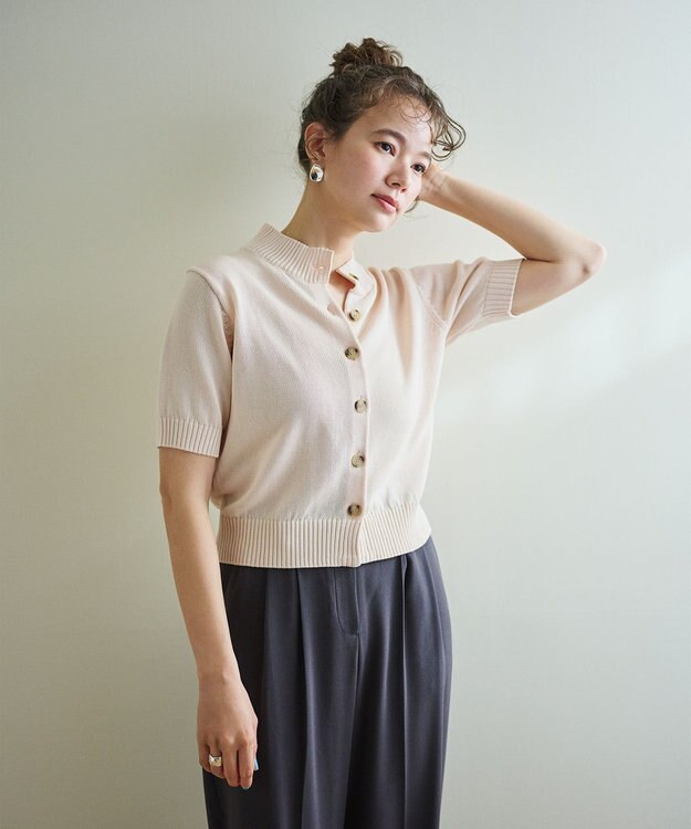 #Newans 〈花乃まりあさんコラボ〉コットンコードカーディガン ピンク