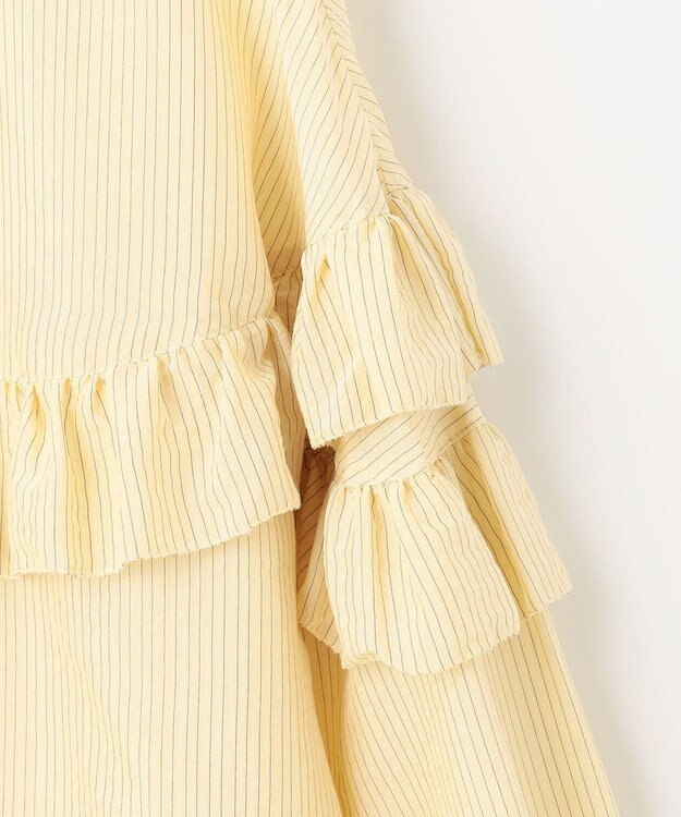 Feroux 【洗える】フリル ブラウス ライトイエロー系1