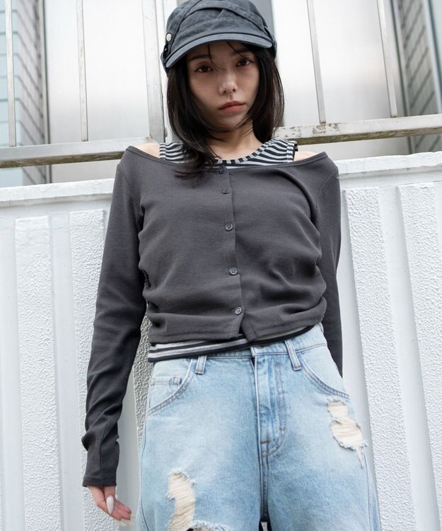 WEGO カーデドッキングレイヤードロンT スミクロ