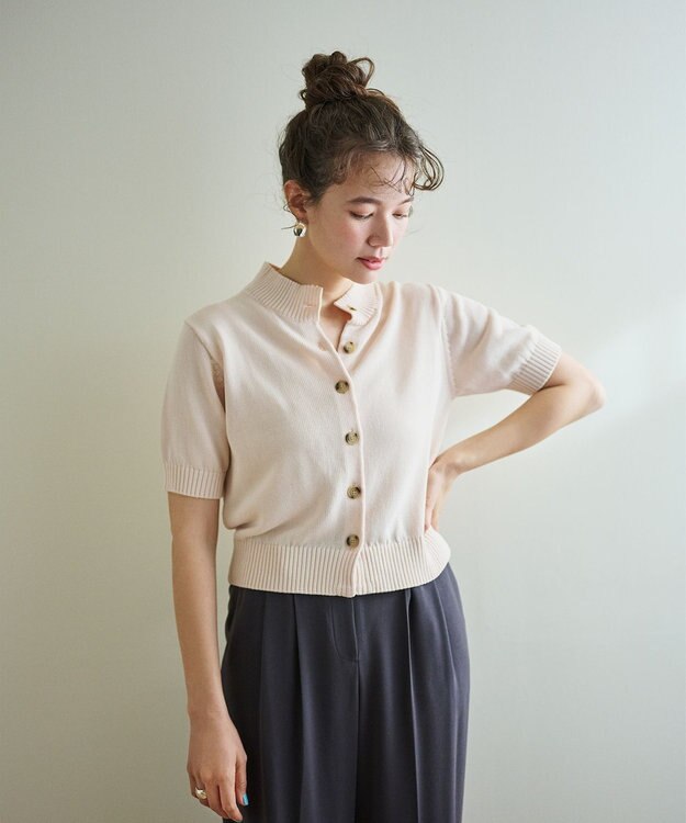 #Newans 〈花乃まりあさんコラボ〉コットンコードカーディガン ピンク