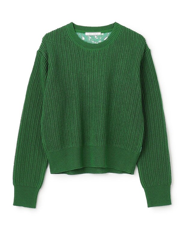 BEIGE， GARDENIA / クルーネックニット Pine Green