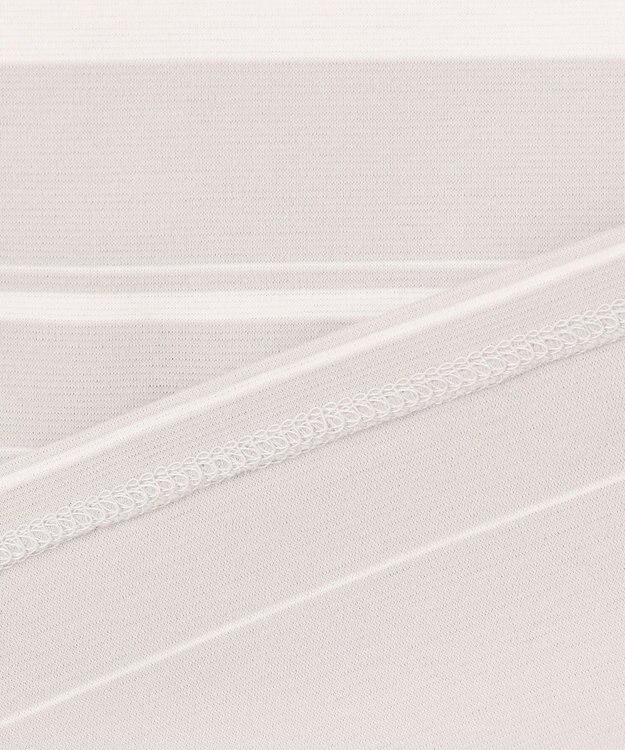 J.PRESS LADIES 【洗える】ポンチボーダー カットソー ライトグレー×ホワイト系1