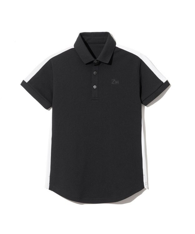 ZERO HALLIBURTON 【吸汗速乾・UVケア】 鹿の子 ラウンドヘムポロシャツ ZHG-W4A 1a 82871 ゴルフウェア ブラック