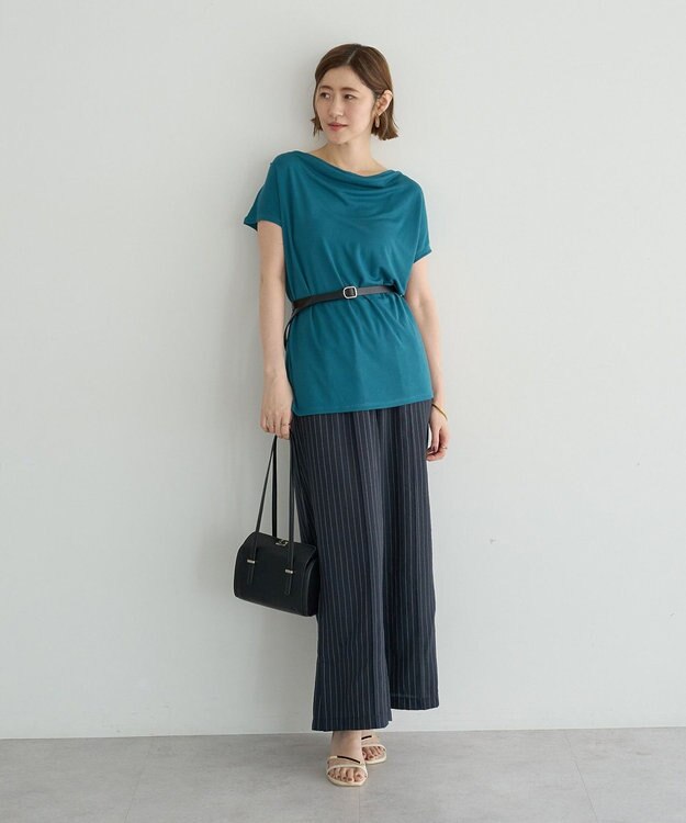 YECCA VECCA 【接触冷感】ドレープカットトップス Black