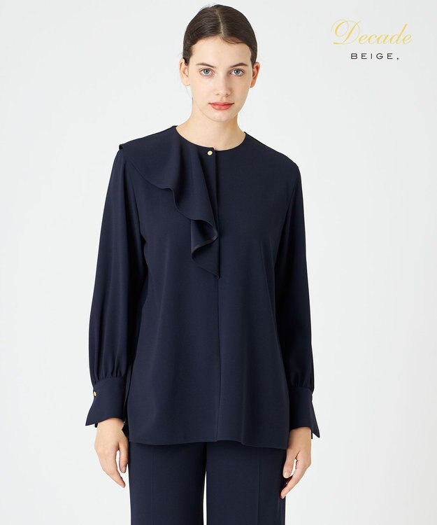 BEIGE， CINDY / アシンメトリーブラウス Navy