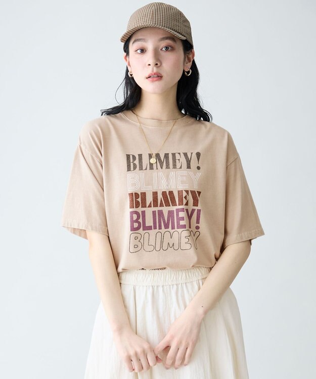 ANY ピグメントアソートロゴＴシャツ ベージュ
