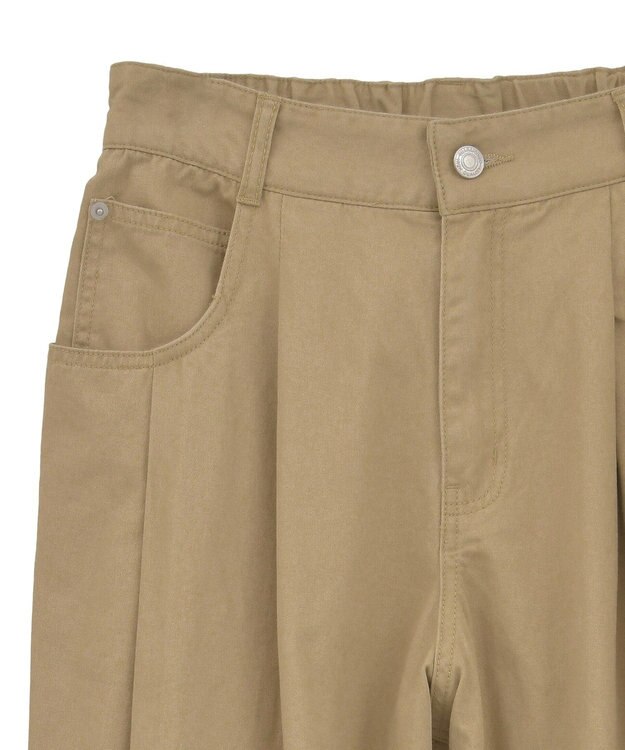 Green Parks チノタックワイドパンツ Beige
