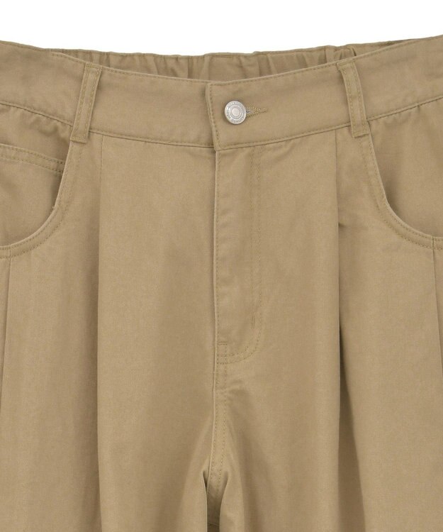 Green Parks チノタックワイドパンツ Beige