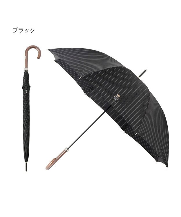 MOONBAT POLO RALPH LAUREN メンズ 長傘 ストライプ×BEAR 65cm ブラック