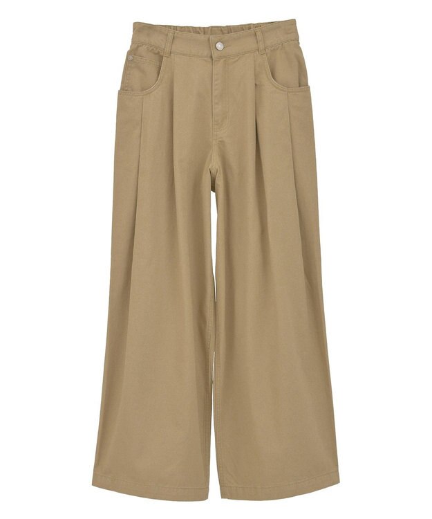 Green Parks チノタックワイドパンツ Beige