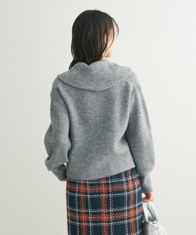 Green Parks Ｚｉｐ付きコンパクトニットカーディガン Gray Mixture