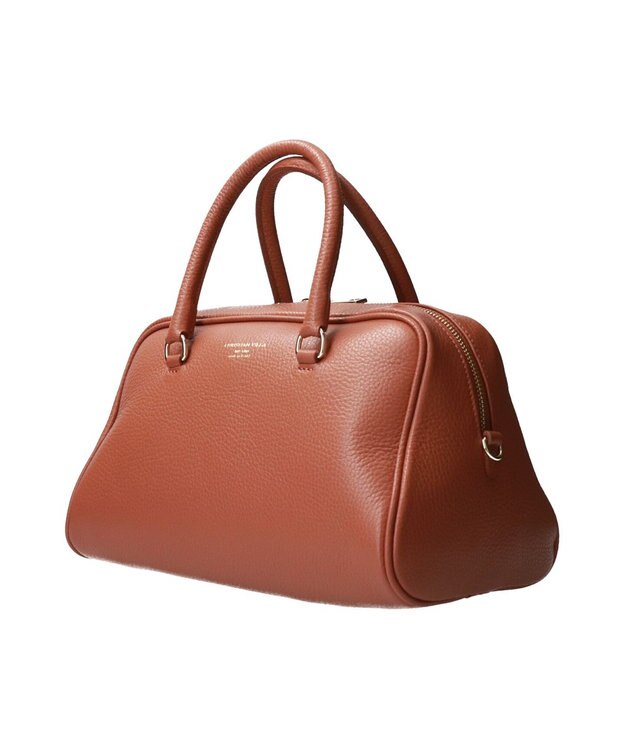 INTER-CHAUSSURES 【CHRISTIAN VILLA】レザーボストンバッグ ブラウン