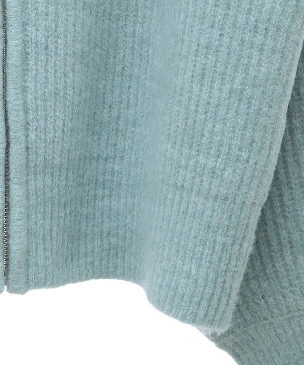 Green Parks Ｚｉｐ付きコンパクトニットカーディガン Light Green