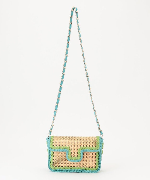 GRACE CONTINENTAL Caterina bertini チェーンカゴバッグ グリーン