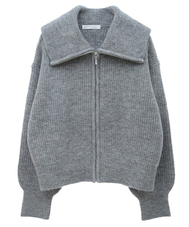 Green Parks Ｚｉｐ付きコンパクトニットカーディガン Gray Mixture