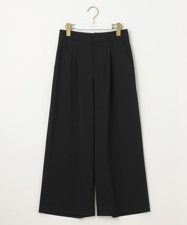 ANY SIS 【セットアップ可】セレモニーダブルクロス ワイドパンツ ブラック