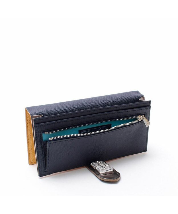 A.D.M.J. スネークレザー＆エリーゼアールデコウォレット イエロー