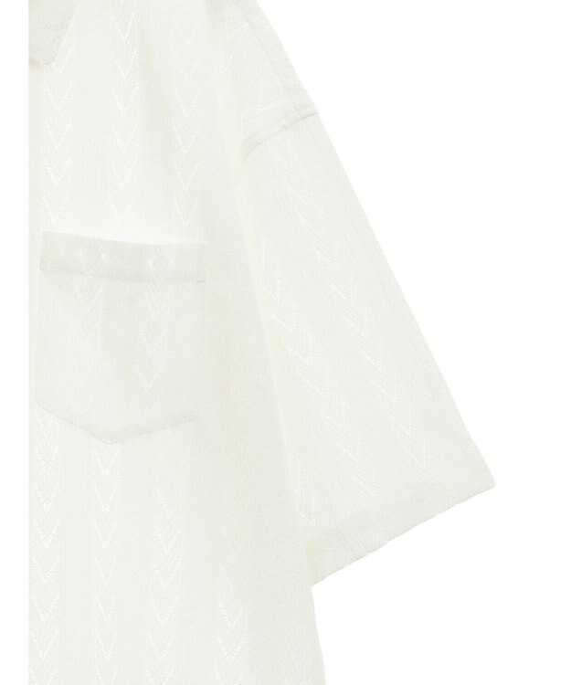 CRAFT STANDARD BOUTIQUE レースオープンカラーシャツ White