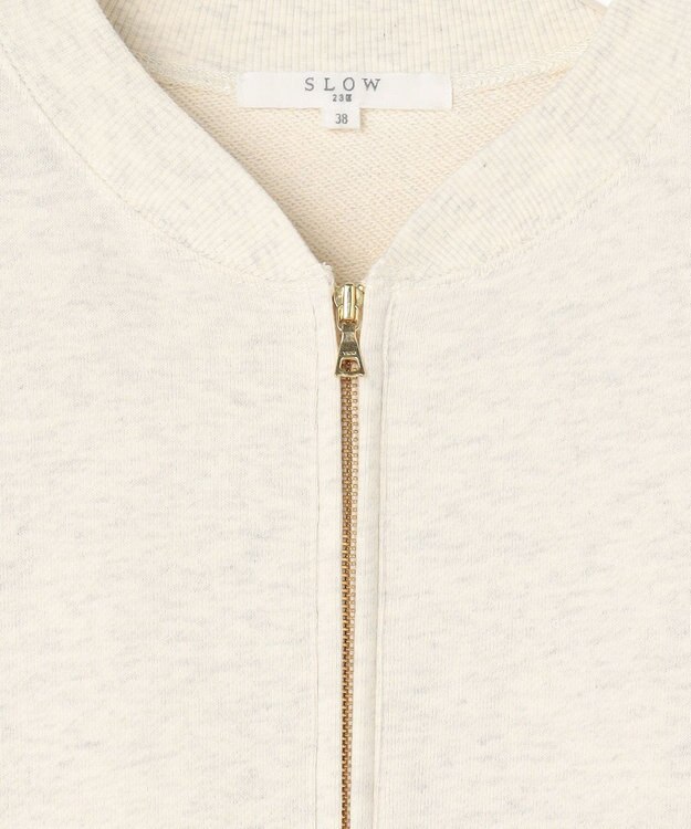 23区 L 【SLOW/一部店舗限定】ハイゲージテリー ハーフジップ ワンピース アイボリー系